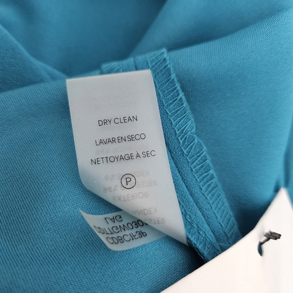 Calvin Klein Retro Fit Flare Dress Blue Sleeveless Button High Neck Zip 14 - Picture 8 of 9